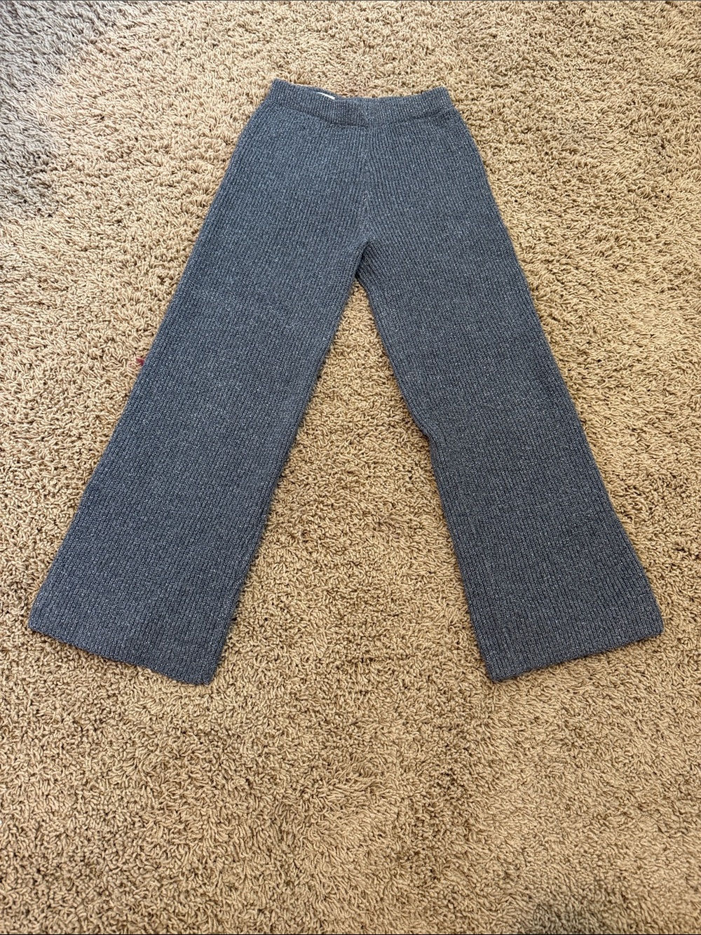 Zara Kids Charcoal Gray Knit Wide-Leg Joggers